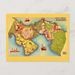 Panama-Karten-Zeichnungs-Postkarte Postkarte