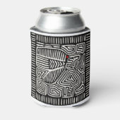 Panama Kuna Indian Mola Pajaro - Schwarz-weiß Dosenkühler (Kanne Rückseite)