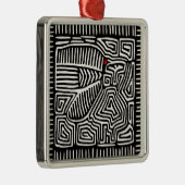 Panama Kuna Indian Mola Pajaro - Schwarz-weiß Ornament Aus Metall (Rechts)