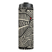 Panama Kuna Indian Mola Pajaro - Schwarz-weiß Thermosbecher (Vorderseite)