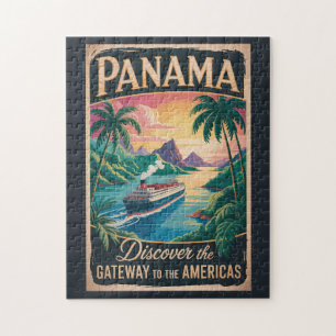 Panama-Landschaft-Illustration Reise Kunst Vintage Puzzle