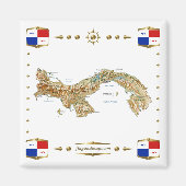Panama Map + Banners Magnet (Vorne)