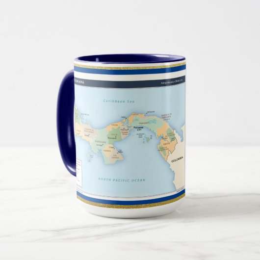 Panama Map Benutzerdefinierte Tasse (Vorderseite Links)