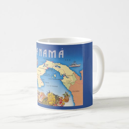 Panama Map Tasse (VorderseiteRechts)