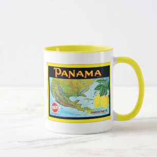 Panama-Marke ~ Vintager Frucht-Kisten-Aufkleber Tasse