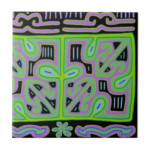 Panama Mola Music Box Fliese (Vorderseite)