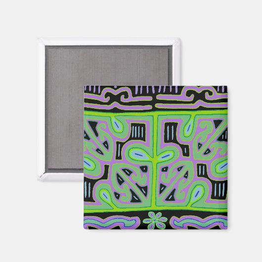 Panama Mola Music Box Magnet (Vorderseite/Rückseite)