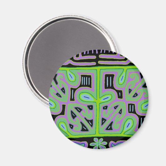 Panama Mola Music Box Magnet (Vorderseite/Rückseite)