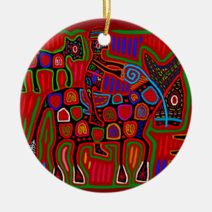 Panama Mola - Rette ein Pferd, reite einen Cowboy Keramik Ornament