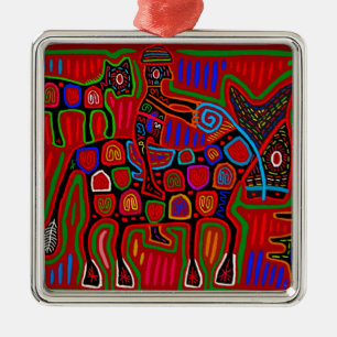 Panama Mola - Rette ein Pferd, reite einen Cowboy Ornament Aus Metall