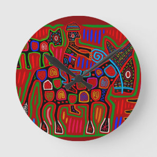 Panama Mola - Rette ein Pferd, reite einen Cowboy Runde Wanduhr