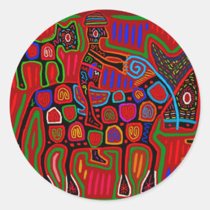 Panama Mola - Rette ein Pferd, reite einen Cowboy Runder Aufkleber