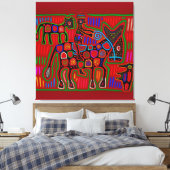 Panama Mola - Rettet einen Pferdeschlitten Leinwanddruck (Insitu (Schlafzimmer))