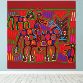 Panama Mola - Rettet einen Pferdeschlitten Leinwanddruck (Insitu (Holzboden))