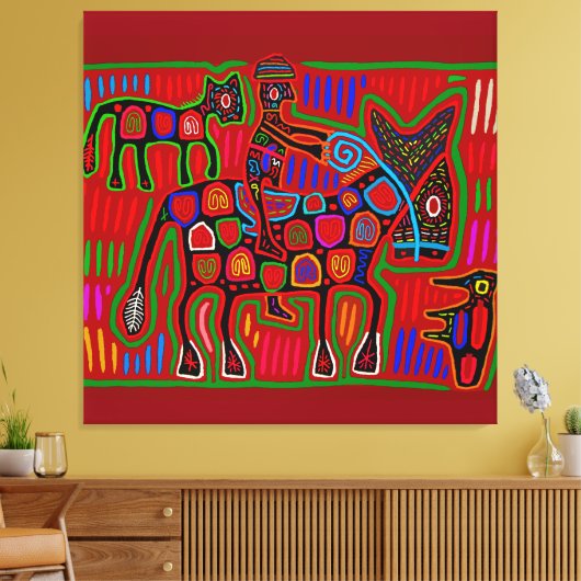 Panama Mola - Rettet einen Pferdeschlitten Leinwanddruck (Insitu (Wohnzimmer))