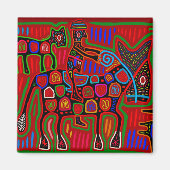 Panama Mola - Rettet einen Pferdeschlitten Magnet (Vorne)