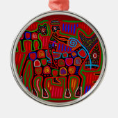 Panama Mola - Rettet einen Pferdeschlitten Ornament Aus Metall (Vorne)