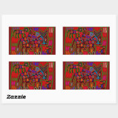 Panama Mola - Rettet einen Pferdeschlitten Rechteckiger Aufkleber (Blatt)