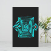 Panama Mola Tortoise - Blau Schwarz Briefpapier (Stehend Vorderseite)