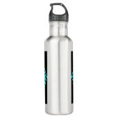 Panama Mola Tortoise - Blau Schwarz Edelstahlflasche (Rückseite)