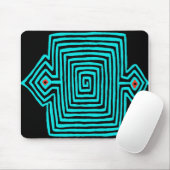Panama Mola Tortoise - Blau Schwarz Mousepad (Mit Mouse)