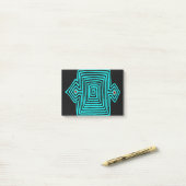 Panama Mola Tortoise - Blau Schwarz Post-it Klebezettel (Auf Schreibtisch)