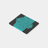 Panama Mola Tortoise - Blau Schwarz Post-it Klebezettel (angewinkelt)