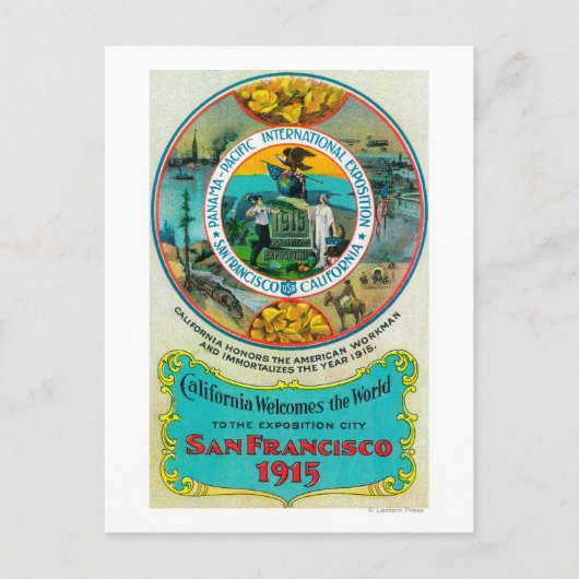 Panama Pacific International Expo Postkarte (Vorderseite)