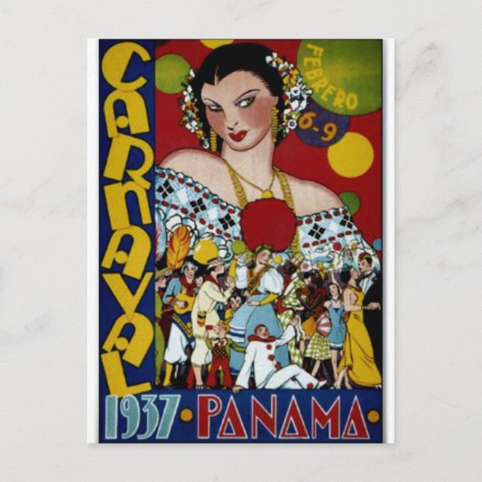 Panama-Reiseplakat, 1937 Postkarte (Vorderseite)