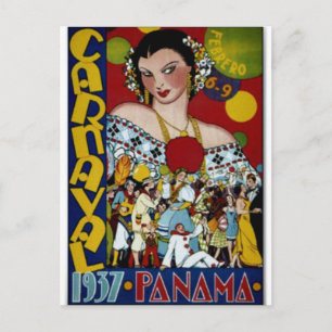 Panama-Reisewerbeposter, 1937 Postkarte