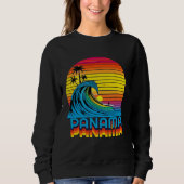 Panama Retro Throwback Surf & Beach Souvenir Sweatshirt (Vorderseite)