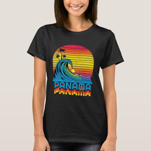 Panama Retro Throwback Surf & Beach Souvenir T-Shirt (Vorderseite)