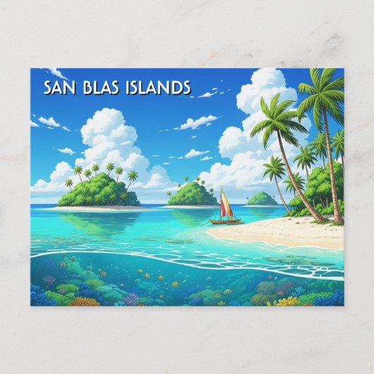 Panama San Blas Inseln Reise Postkarte (Vorderseite)