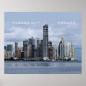 Panama Skyline Poster mit/aus anpassbarem Text (Vorne)
