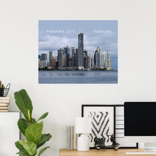 Panama Skyline Poster mit/aus anpassbarem Text (Heimbüro)