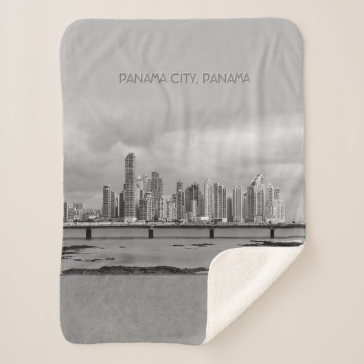 Panama Skyline (Text anpassbar) Sherpadecke (Vorderseite)