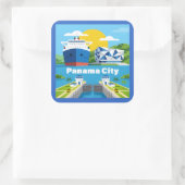 Panama-Stadt Panama Quadratischer Aufkleber (Tasche)