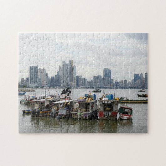Panama-Stadt Skyline mit Fischerbooten Puzzle (Horizontal)