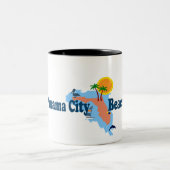 Panama-Stadt Strand Zweifarbige Tasse (Mittel)
