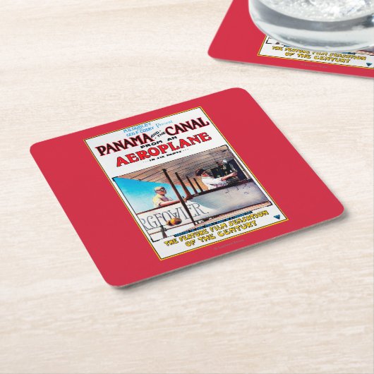 Panama und der Kanal-Flugzeug-Filmpromo-Posten Rechteckiger Pappuntersetzer (angewinkelt)