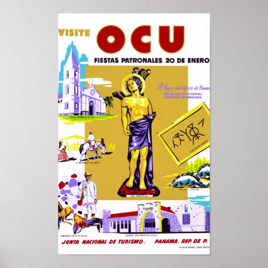 Panama Vintage Poster wiederhergestellt (Vorne)