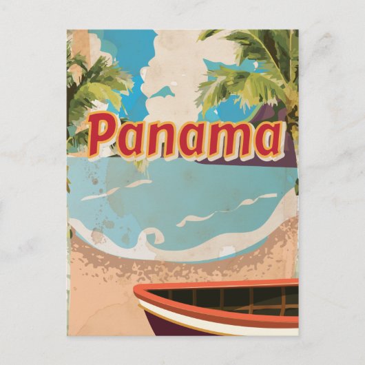 Panama Vintage Travel Poster Postkarte (Vorderseite)