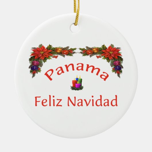 Panama-Weihnachten 1 Keramikornament (Vorne)