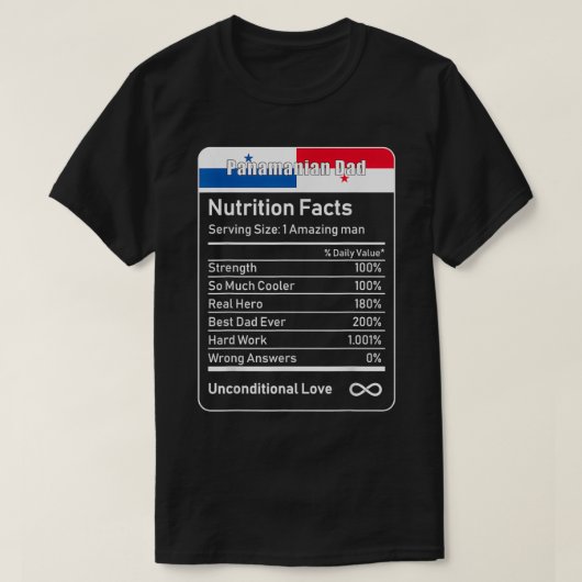 Panamaische Vater Ernährung Fakten T-Shirt (Design vorne)