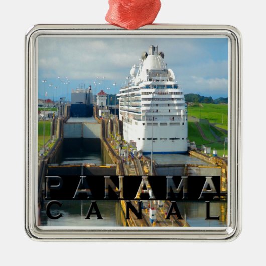 Panamakanal-Andenken Silbernes Ornament (Vorne)