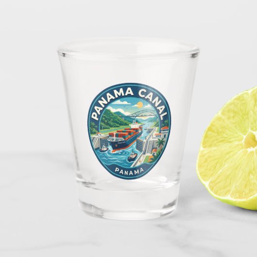 Panamakanal Panama Schnapsglas (Vorderseite)