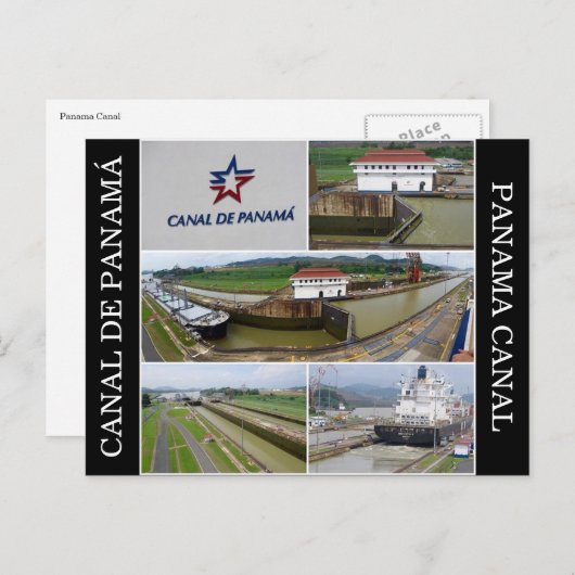 Panamakanal Postkarte (Vorne/Hinten)