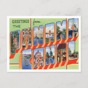 Panamakanal Vintage Große Buchstaben Postkarte