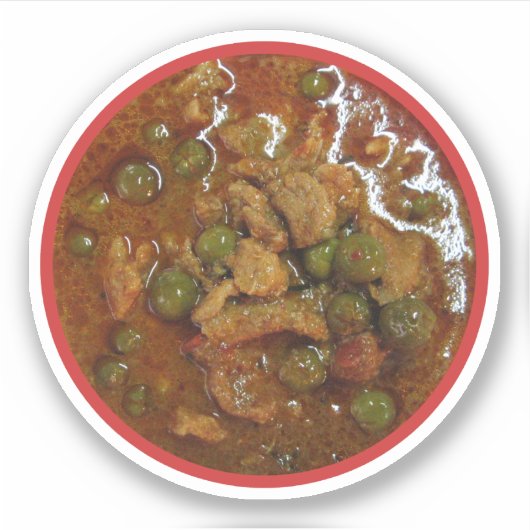 Panang Thai Curry [พ ะ น ง] ... Thailand Street Fo Aufkleber (Vorderseite)