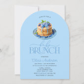 Pancake Baby Brunch Blueberry Babydusche Einladung (Vorderseite)